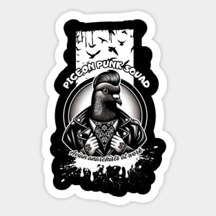 Pigeon Punk Squad: Feathered Road Rebels Sticker